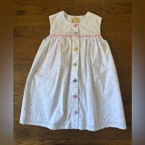 The Beaufort Bonnet Company Rainbow Dot Dress with Multicolor Buttons size 5